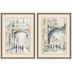 Watercolor Arches I 32&quot; High 2-Piece Framed Wall Art Set
