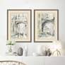 Watercolor Arches I 32" High 2-Piece Framed Wall Art Set 