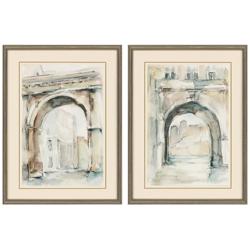 Watercolor Arches II 32&quot; High 2-Piece Framed Wall Art Set