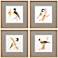Watercolor Chickadee 19" Square 4-Piece Framed Wall Art Set