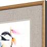 Watercolor Chickadee 19" Square 4-Piece Framed Wall Art Set in scene