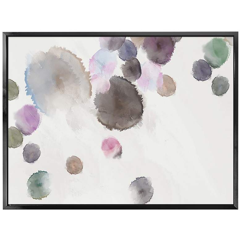 Image 1 Watercolor Droplets 41 3/4 inch Wide Framed Canvas Wall Art