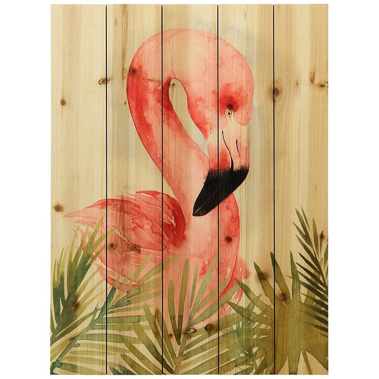Image 2 Watercolor Flamingo Composition I 24"H Print Wood Wall Art