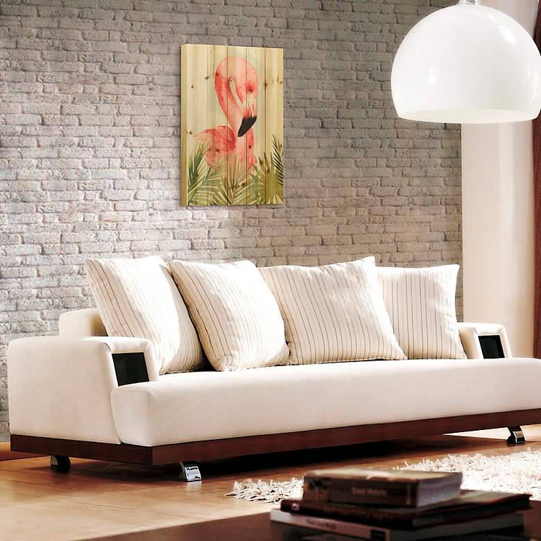 Image 5 Watercolor Flamingo Composition I 24"H Print Wood Wall Art more views