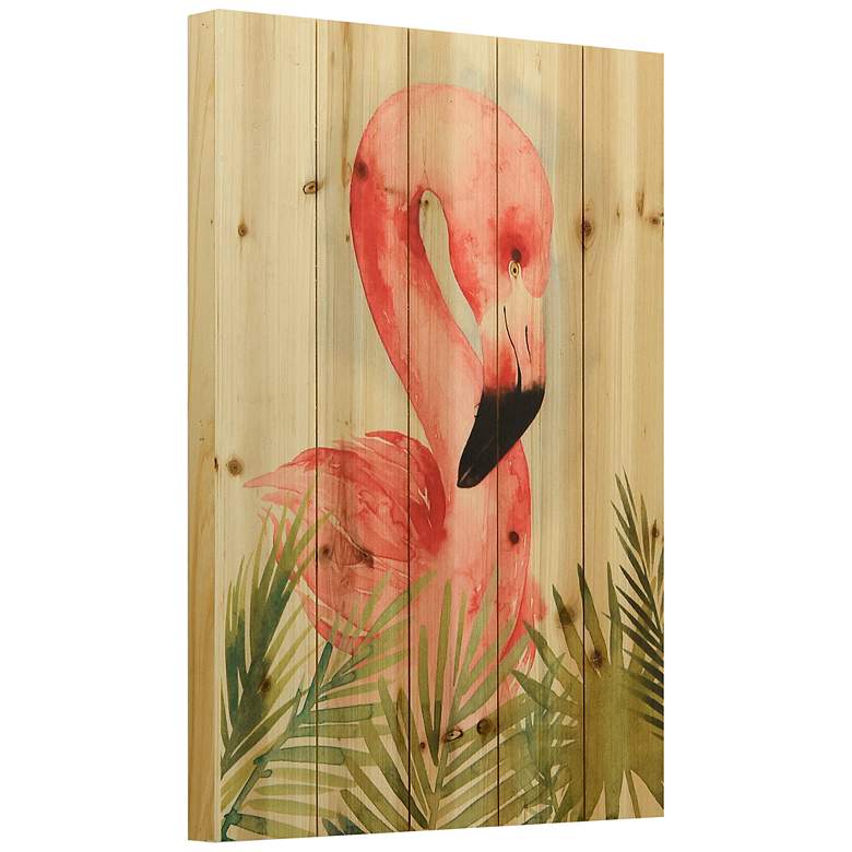 Image 4 Watercolor Flamingo Composition I and II 24"H Wall Art Set more views