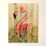Watercolor Flamingo Composition II 24"H Print Wood Wall Art