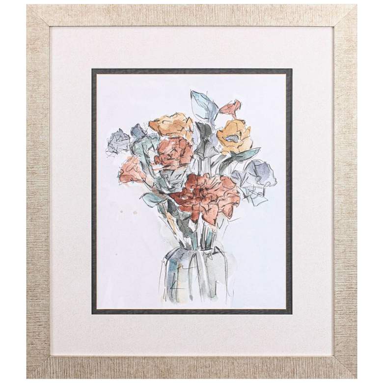 Image 3 Watercolor Floral I 32" High Printed Framed Wall Art