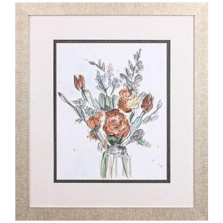 Image 3 Watercolor Floral II 32" High Printed Framed Wall Art