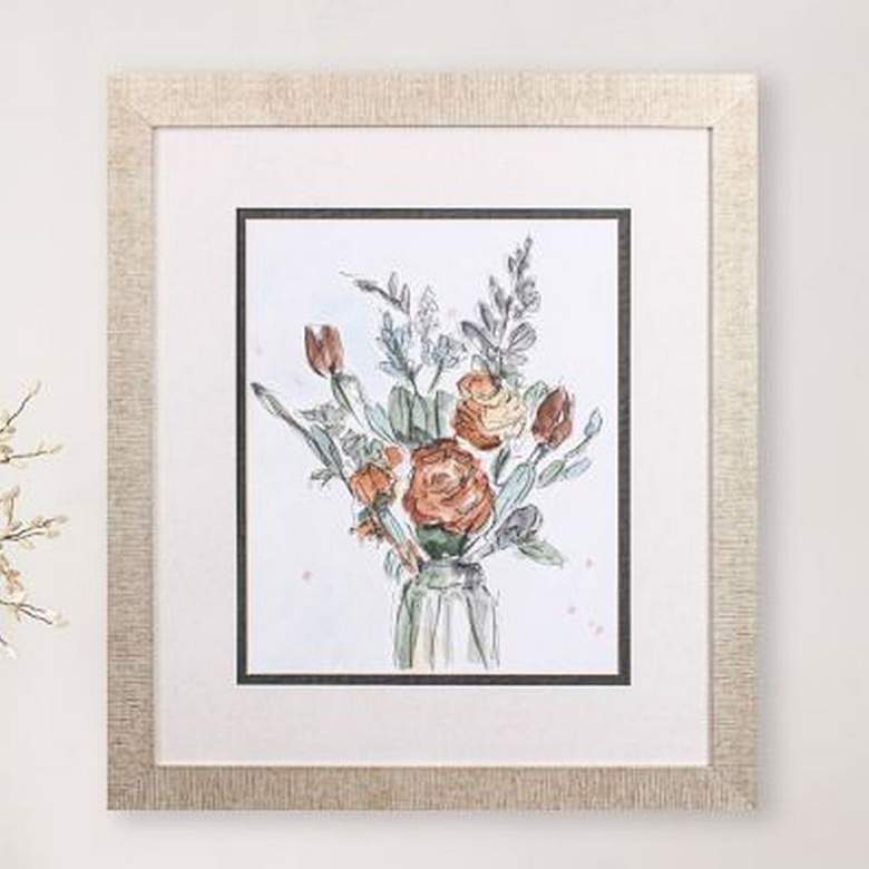 Image 2 Watercolor Floral II 32" High Printed Framed Wall Art