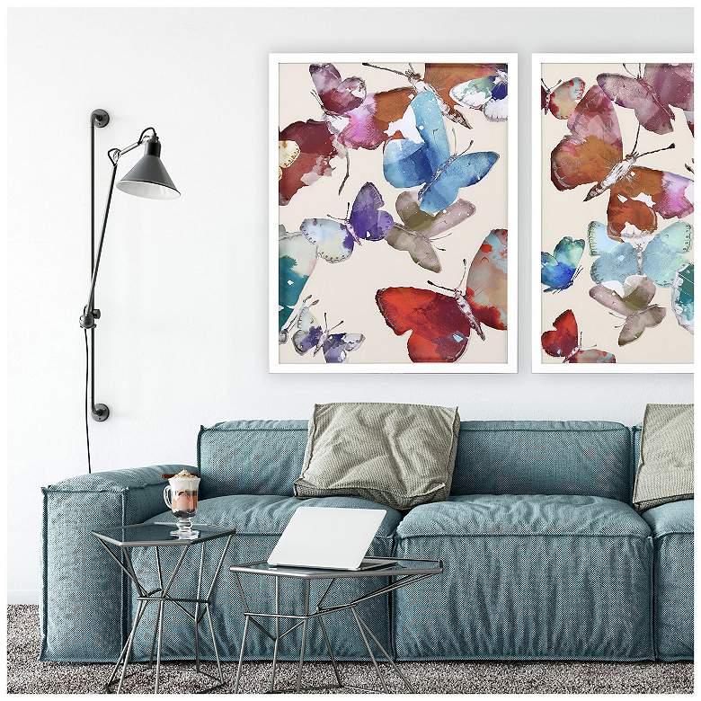 Image 4 Watercolor Fluttering I 32"W x 42"H Framed Art more views