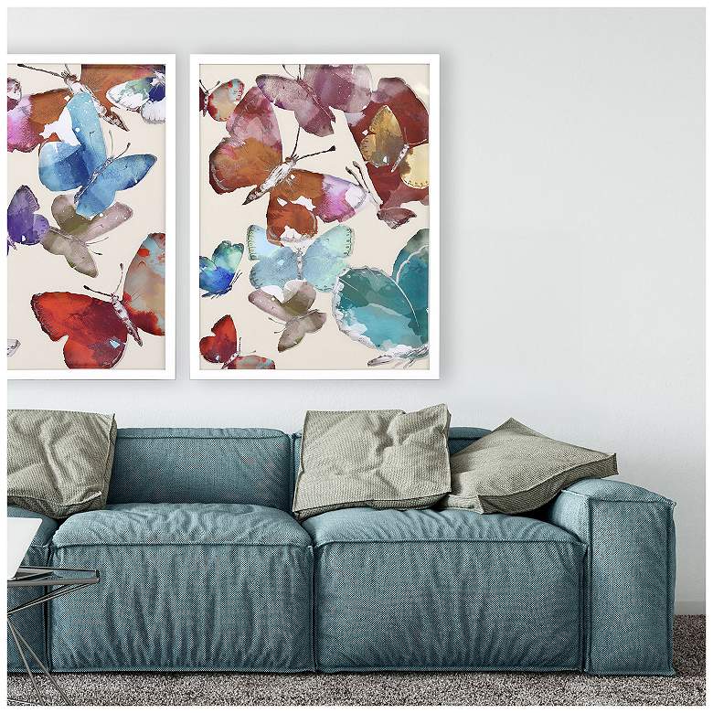 Image 4 Watercolor Fluttering II 32"W x 42"H Framed Art more views