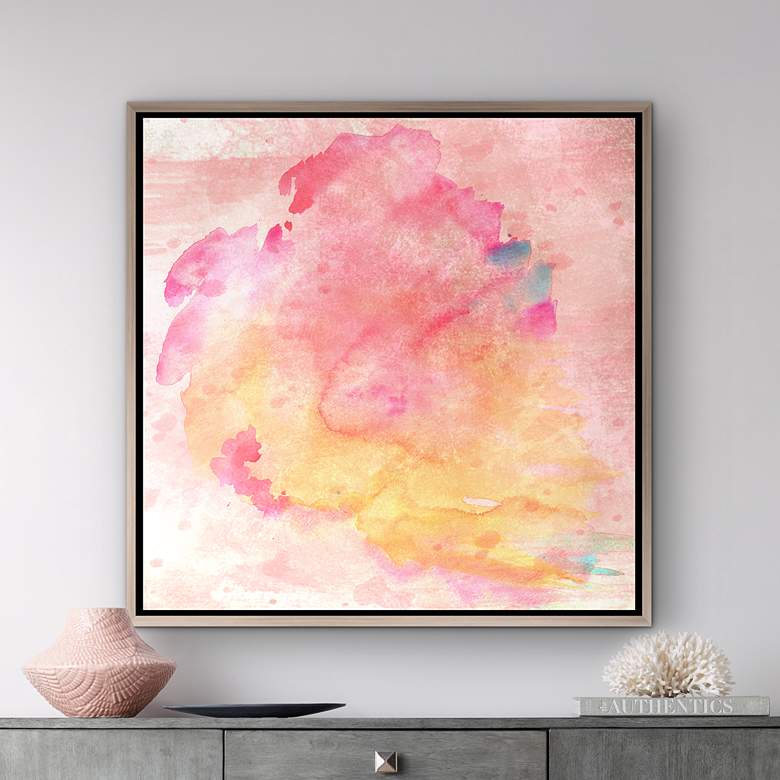 Image 1 Watercolor in Spring 37 3/4" Square Canvas Wall Art