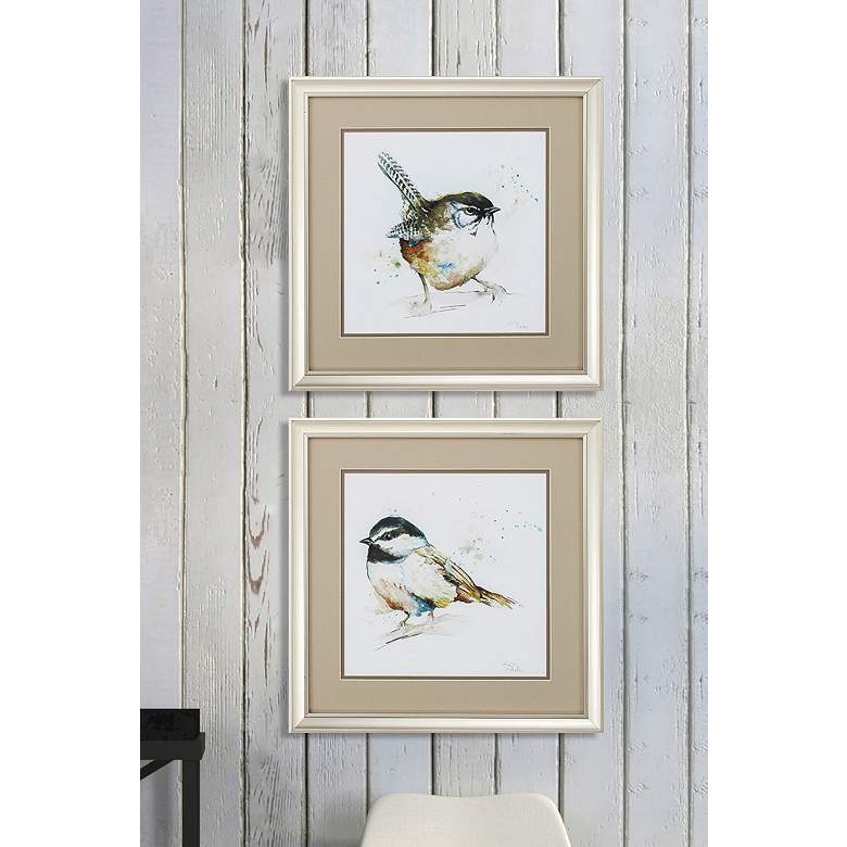 Image 2 Watercolor Mountain 18" Square 2-Piece Framed Wall Art Set more views
