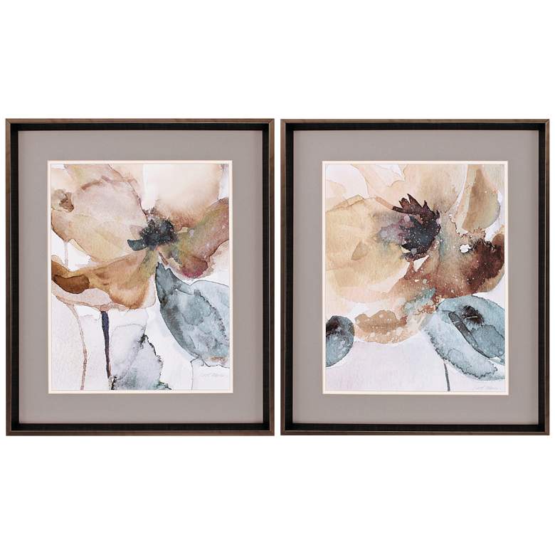 Image 2 Watercolor Poppy 2-Piece 27 inch High Framed Wall Art Set