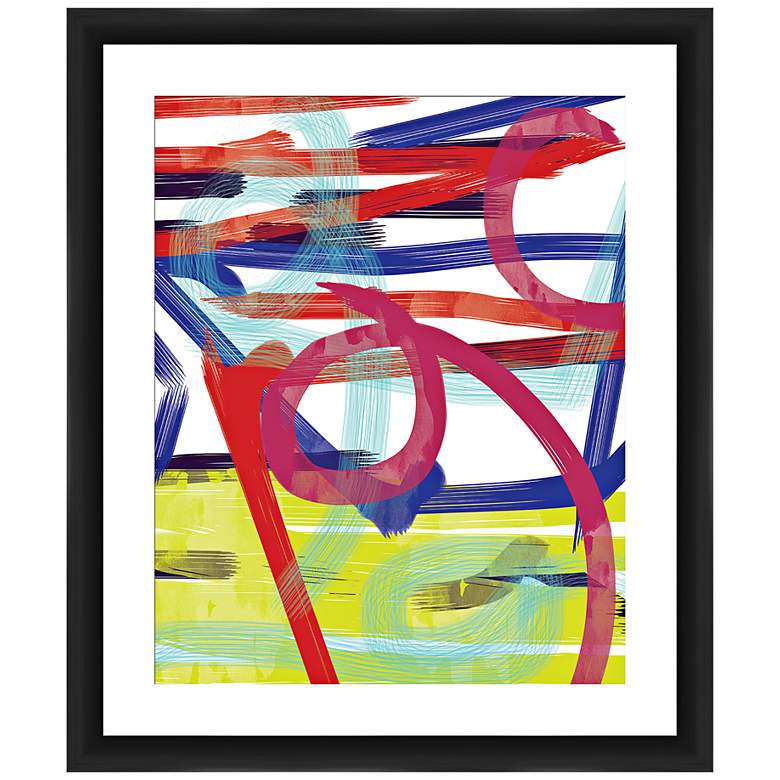 Image 1 Watercolor Swirls 26" High Framed Abstract Wall Art