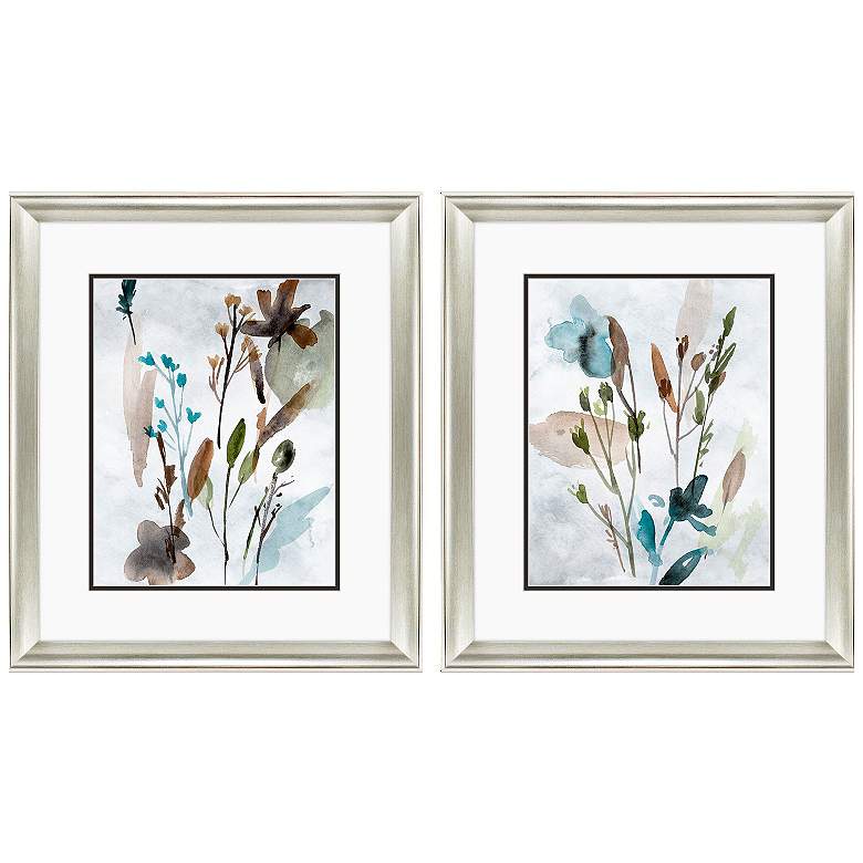 Image 1 Watercolor Wildflower 19"W x 22"H Framed Art Set of 2