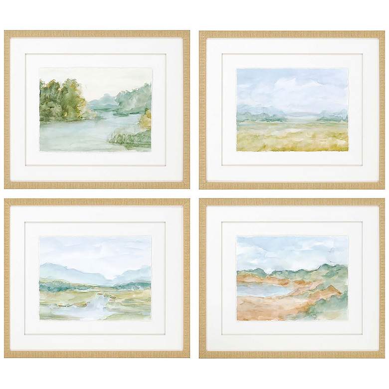 Image 1 Watercolour 27"W x 23"H Contemporary Framed Art Set of 4