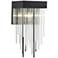 Waterfall 13 Inch Crystal Candle Wall Sconce in Satin Black