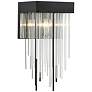 Waterfall 13 Inch Crystal Candle Wall Sconce in Satin Black