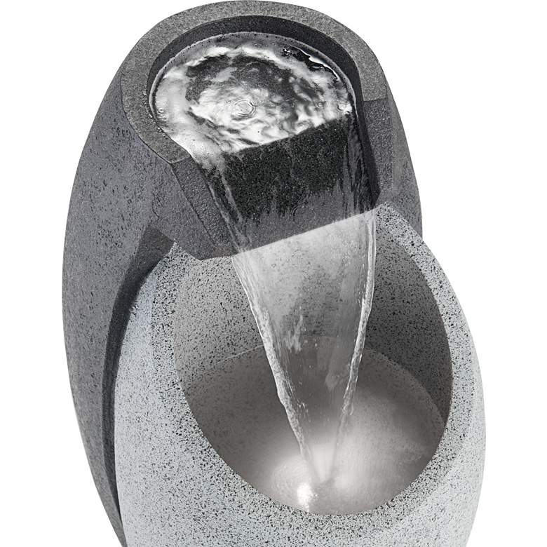 Image 3 Waterfall 25" High Modern Fountain with LED Light more views