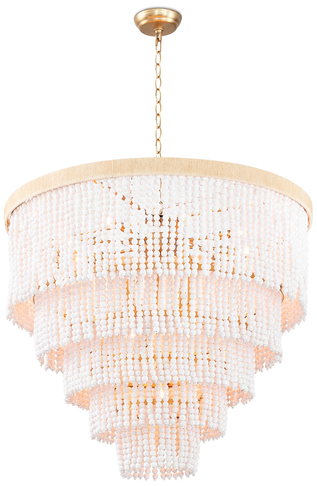 Image 2 Waterfall 32" Wide Multi-Tier White Chandelier