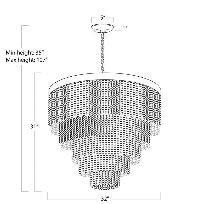 Image 7 Waterfall 32" Wide White Multi-Tier Chandelier more views