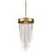 Waterfall 4-Light 12" Round Aged Brass Convertible Flush Crystal Chand