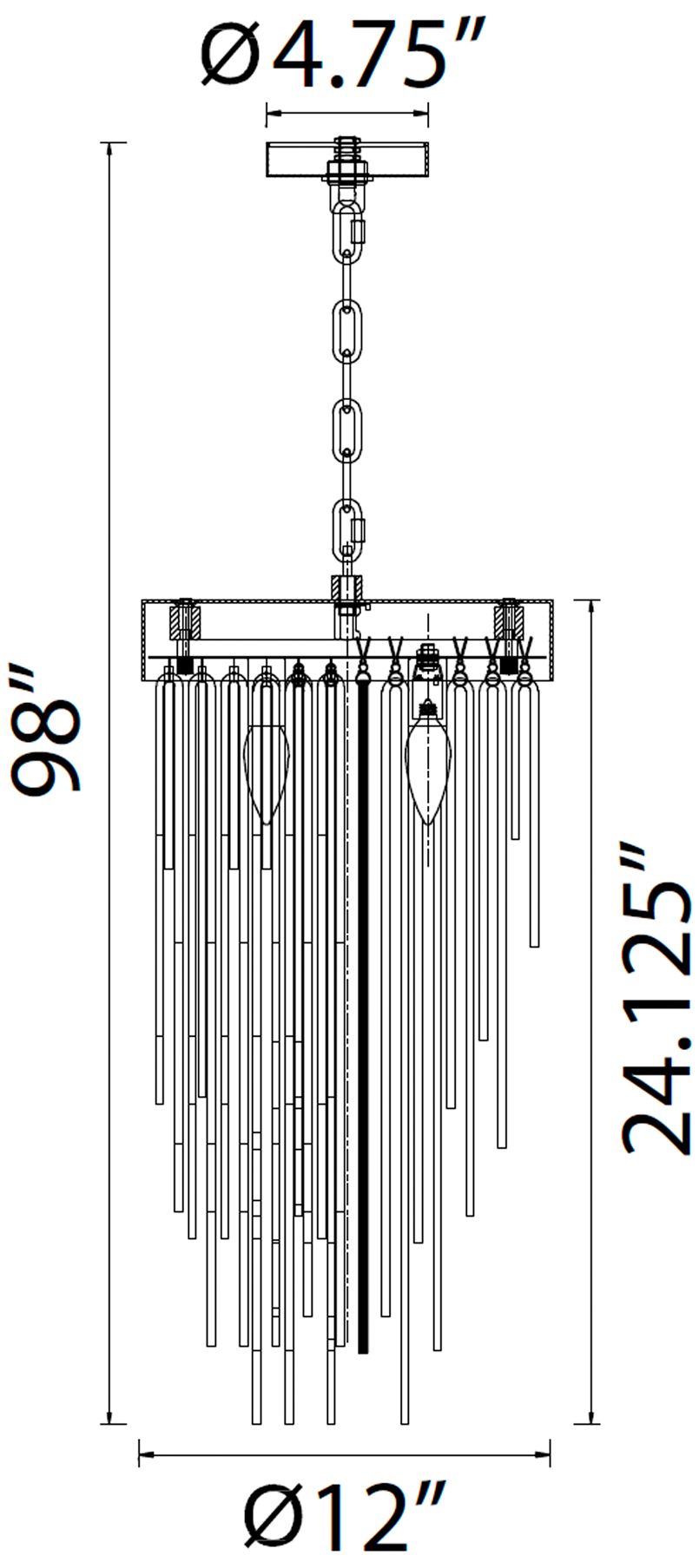 Image 4 Waterfall 4-Light 12" Round Black Convertible Flush Crystal Chandelier more views