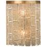 Waterfall Demi-Lune 15"H Brass and Glass 2-Light Wall Sconce