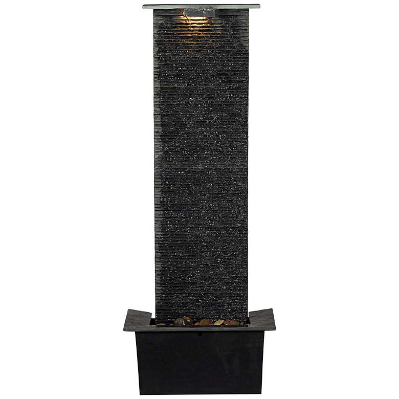 Image 1 Waterfall Faux Slate 48" High Floor Fountain