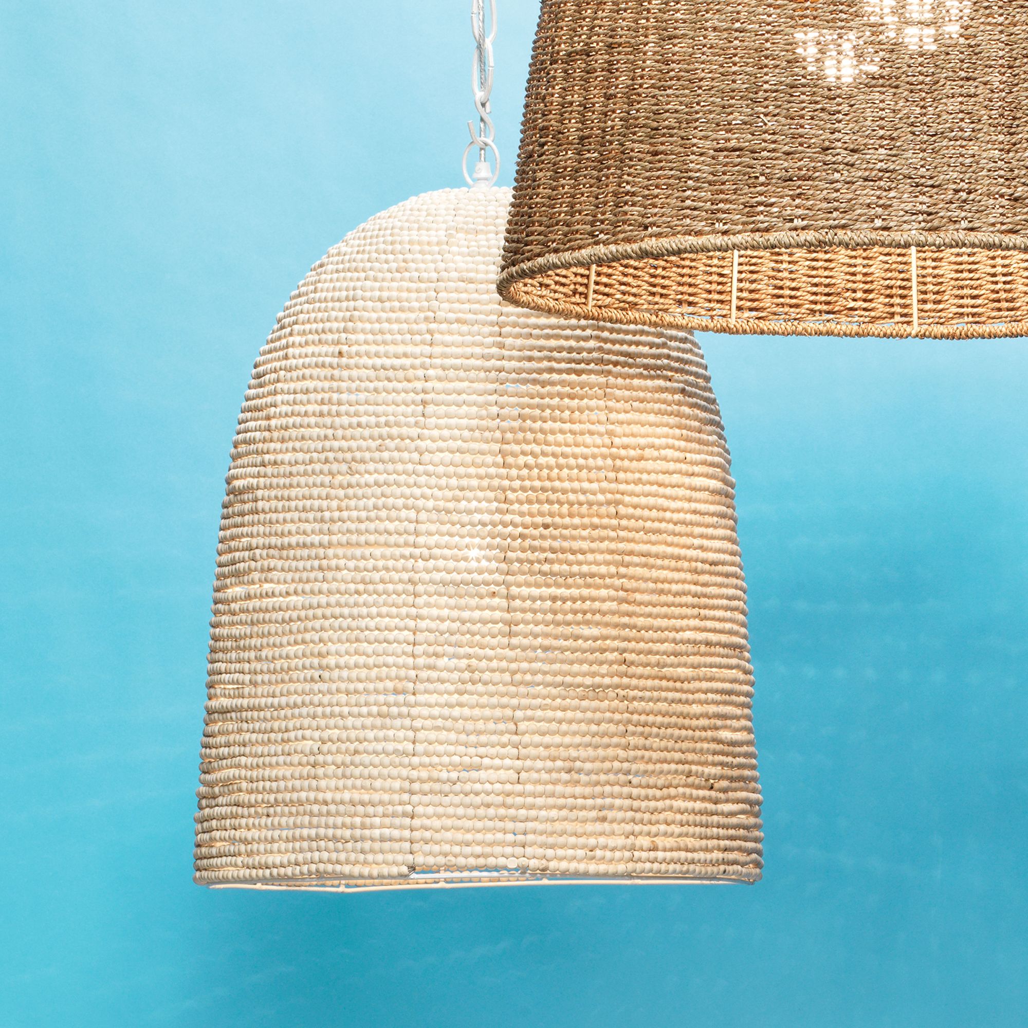 Image 6 Waterfront 19" Wide Off-White Mango Wood Pendant Light more views