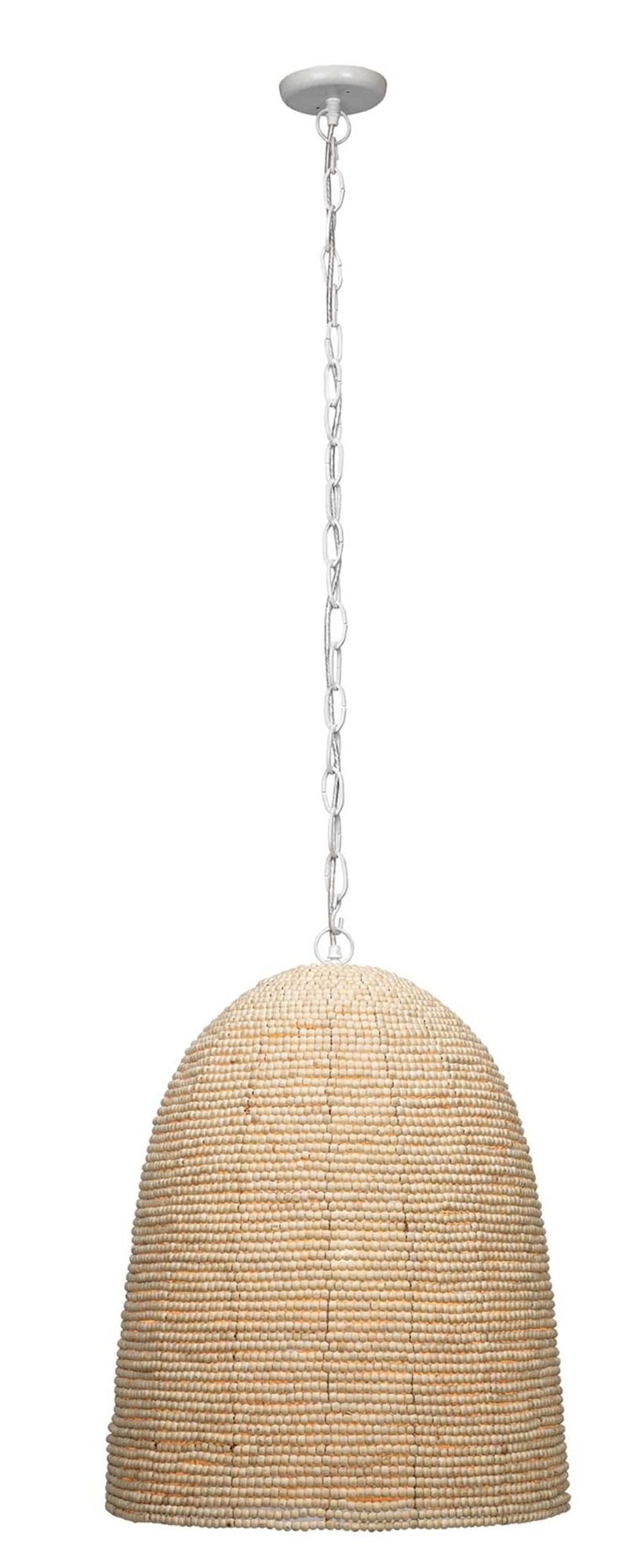 Waterfront 19" Wide Off-White Mango Wood Pendant Light