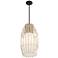 Watermill 12 1/2" Wide Coal and Wicker Cage Pendant Light