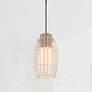 1_Watermill 12 1/2" Wide Coal and Wicker Cage Pendant Light