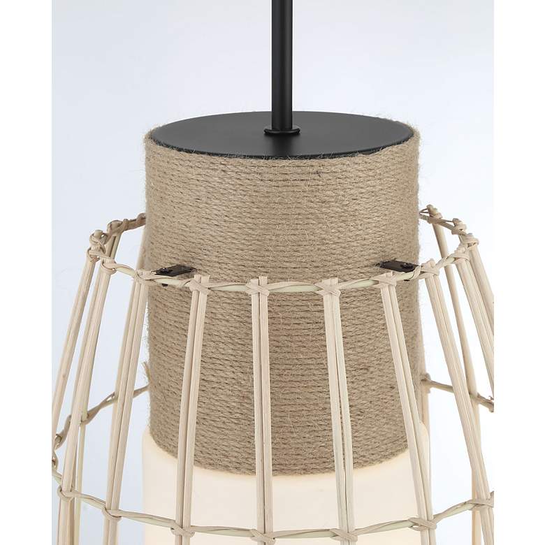 Image 4 Watermill 12 1/2" Wide Coal and Wicker Cage Pendant Light more views