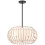 2_Watermill 20" Wide Coal and Wicker Cage Pendant Light
