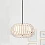 1_Watermill 20" Wide Coal and Wicker Cage Pendant Light