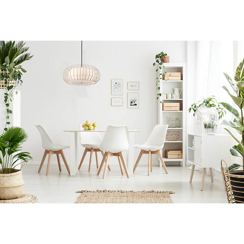 Image 5 Watermill 28" Wide Coal Pendant Light with Wicker Cage more views