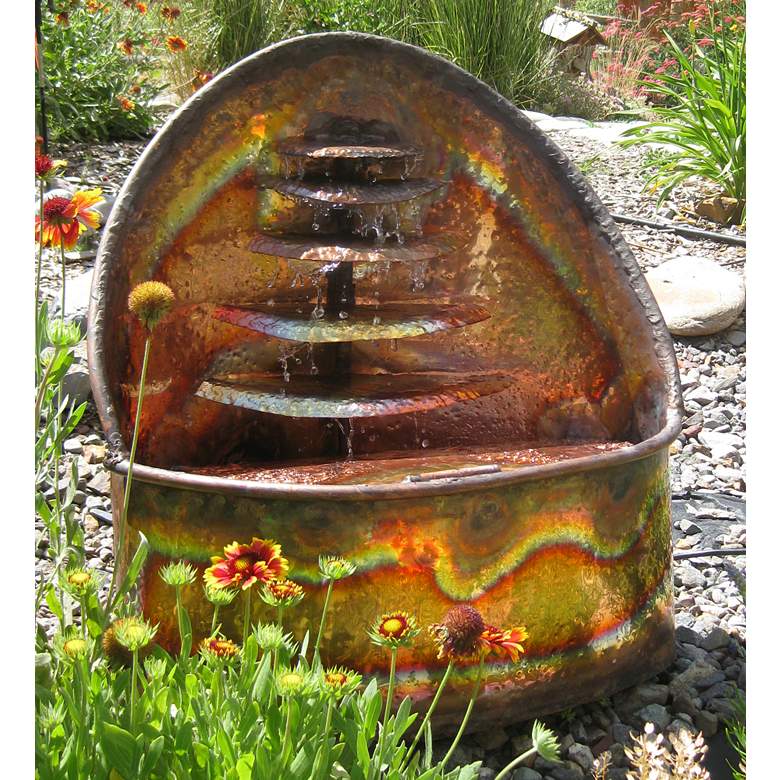 Image 1 Watershrine 24" High Handcrafted Copper Modern Fountain