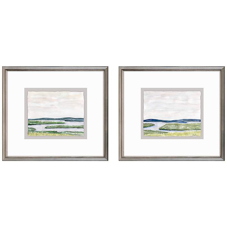 Image 2 Waterside Marsh 19" Wide 2-Piece Giclee Framed Wall Art Set