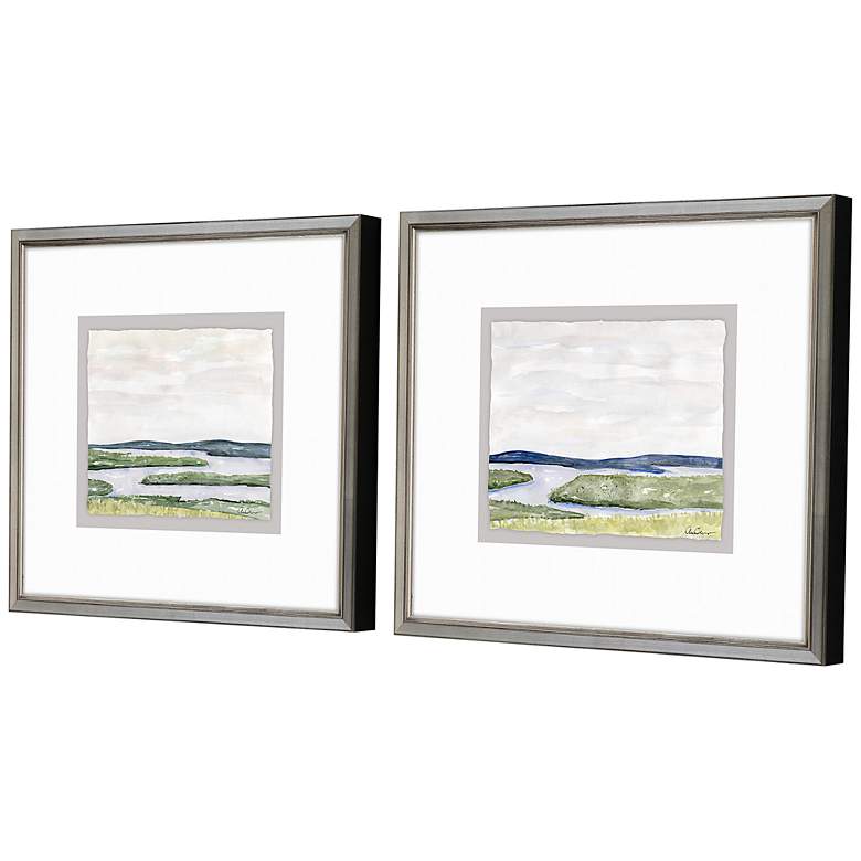 Image 4 Waterside Marsh 19 inch Wide 2-Piece Giclee Framed Wall Art Set more views