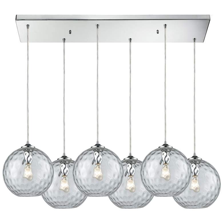 Image 1 Watersphere 30" Wide 6-Light Pendant - Polished Chrome with Clear