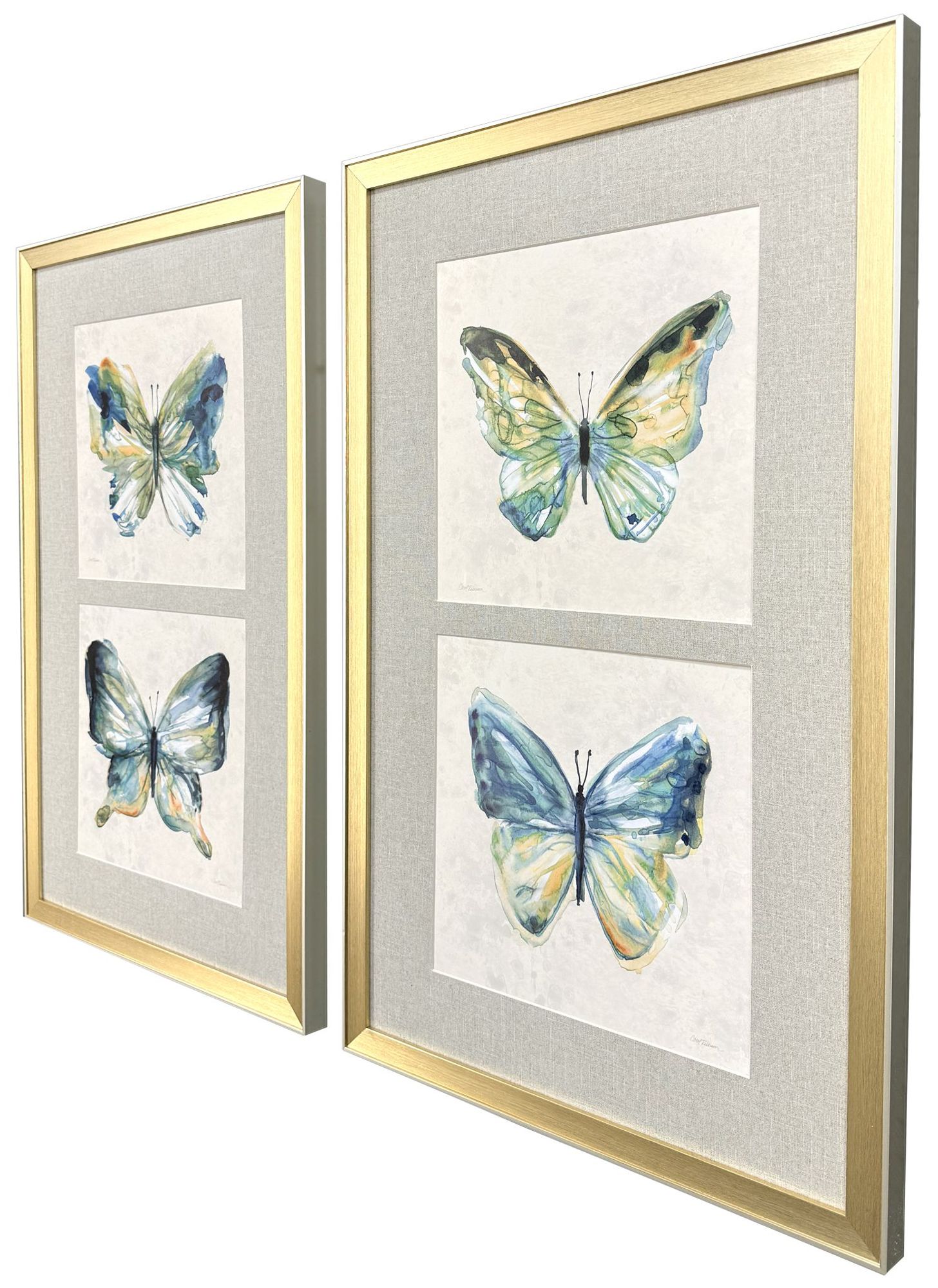 Image 2 Watery Butterfly 20"W x 33"H Framed Art Set of 2 more views