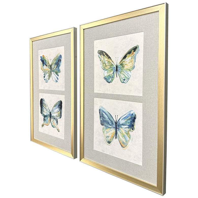 Image 2 Watery Butterfly 20"W x 33"H Framed Art Set of 2 more views