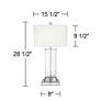Watkin Clear Glass Column USB Table Lamps With 8" Square Risers