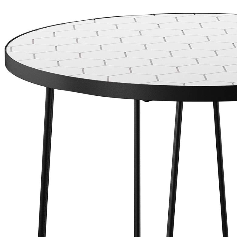 Image 3 Watkindale 33 1/2"W White Black Metal Outdoor Bistro Table more views