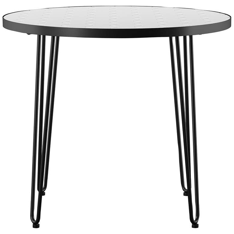 Image 4 Watkindale 33 1/2 inchW White Black Metal Outdoor Bistro Table more views