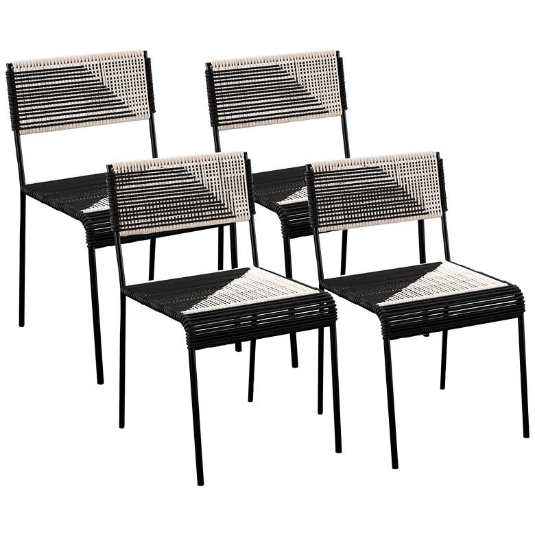 Image 2 Watkindale Black White 5-Piece Outdoor Dining Set more views