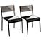 Watkindale Black White Rope Outdoor Dining Chairs Set of 2