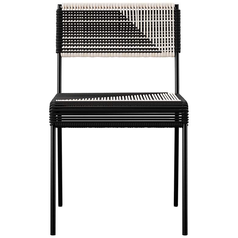 Image 4 Watkindale Black White Rope Outdoor Dining Chairs Set of 2 more views